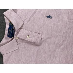 Polo Ralph Lauren Men's Custom Slim Fit Polo Shirt - Size M Pink with Navy Pony